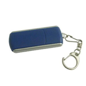 USB-Flash накопитель - брелок (флешка) прямоугольной формы из пластика с выдвижным механизмом, модель 040, объем памяти 32 Gb, цвет синий в Воронеже
